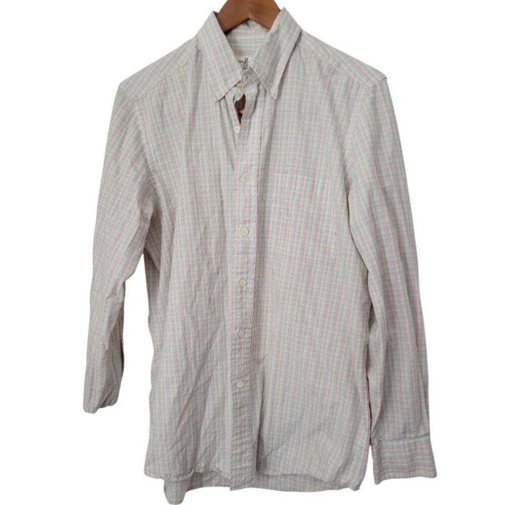 Men's Fairway & Greene Golf Button Down Club Shirt M Red Blue Yellow Long Sleeve